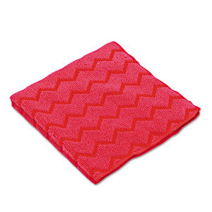 Rubbermaid Commercial HYGEN Microfiber Cleaning Cloths, 16 x 16, Red, 12/Carton (RCPQ620RED) View Product Image