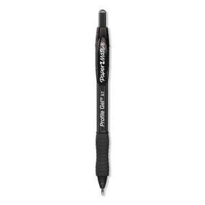 Paper Mate Profile Gel Pen, Retractable, Medium 0.7 mm, Black Ink, Translucent Black Barrel, 36/Pack View Product Image