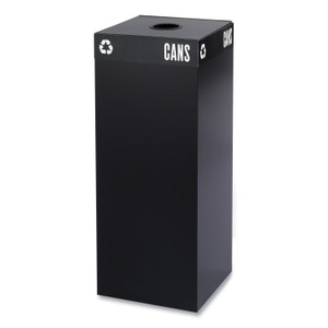 Safco Public Square Recycling Receptacles, Can Recycling, 37 gal, Steel, Black (SAF2983BL) View Product Image