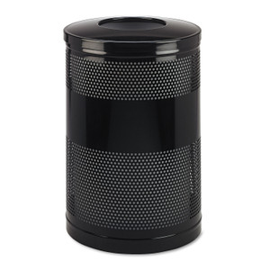 Rubbermaid Commercial Classics Perforated Open Top Receptacle, 51 gal, Steel, Black (RCPS55ETBK) View Product Image