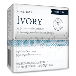 Ivory Bar Soap, Original Scent, 4 oz, 4/Pack, 18 Packs/Carton (PGC82757) View Product Image