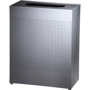 Designer Line Silhouettes Receptacle, Square, Steel, 40 Gal, Silver (RCPSR18EPLSM) View Product Image