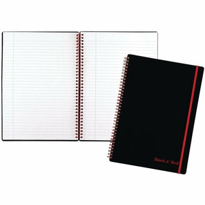 Black n' Red Soft Cover Business Notebook - 70 Sheets - Twin Wirebound - Ruled Margin - 24 lb Basis Weight - 8 1/4" x 11 3/4" Sheet Size Product Image 
