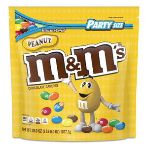 M & M's Milk Chocolate Candies, Milk Chocolate and Peanuts, 38 oz Bag View Product Image