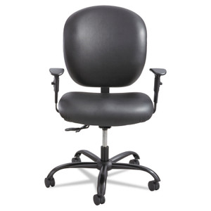 Safco Alday Intensive-Use Chair, Supports Up to 500 lb, 17.5" to 20" Seat Height, Black Vinyl Seat/Back, Black Base (SAF3391BV) View Product Image