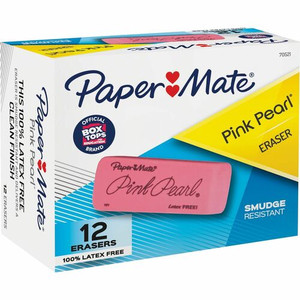 Paper Mate Pink Pearl Eraser - Pink - Rubber - 12 / Box Product Image 