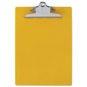 Saunders Recycled Plastic Clipboard with Ruler Edge, 1" Clip Capacity, Holds 8.5 x 11 Sheets, Yellow (SAU21605) View Product Image