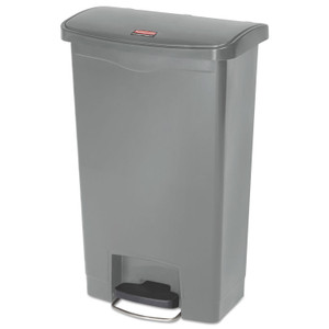 Rubbermaid Commercial Streamline Resin Step-On Container, Front Step Style, 13 gal, Polyethylene, Gray (RCP1883602) View Product Image