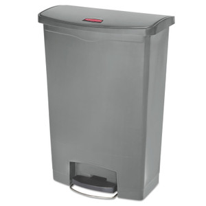 Rubbermaid Commercial Streamline Resin Step-On Container, Front Step Style, 24 gal, Polyethylene, Gray (RCP1883606) View Product Image
