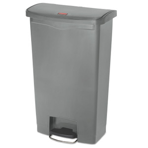 Rubbermaid Commercial Streamline Resin Step-On Container, Front Step Style, 18 gal, Polyethylene, Gray (RCP1883604) View Product Image