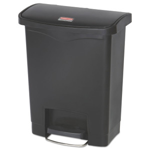 Rubbermaid Commercial Streamline Resin Step-On Container, Front Step Style, 8 gal, Polyethylene, Black (RCP1883609) View Product Image