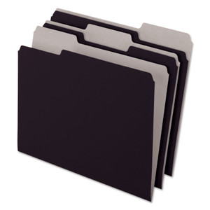 Pendaflex Interior File Folders, 1/3-Cut Tabs: Assorted, Letter Size, Black/Gray, 100/Box View Product Image