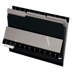 Pendaflex 1/3 Tab Cut Letter Recycled Top Tab File Folder - 8 1/2" x 11" - Top Tab Location - Assorted Tab Position - Black - 10% Recycled Product Image 