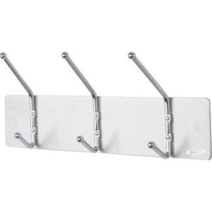 Safco 3-Hook Contemporary Steel Coat Hooks - 3 Hooks - 10 lb (4.54 kg) Capacity - 7" Height x 18" Width - for Garment - Steel Product Image 