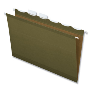 Pendaflex Ready-Tab Reinforced Hanging File Folders, Legal Size, 1/6-Cut Tabs, Standard Green, 25/Box (PFX42591) View Product Image