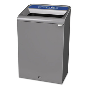 Rubbermaid Commercial Configure Indoor Recycling Waste Receptacle, Mixed Recycling, 33 gal, Metal, Gray (RCP1961629) View Product Image