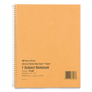 National Single-Subject Wirebound Notebooks, Narrow Rule, Brown Paperboard Cover, (80) 10 x 8 Sheets View Product Image