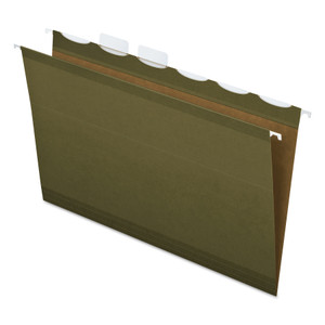 Pendaflex Ready-Tab Extra Capacity Reinforced Colored Hanging Folders, Legal Size, 1/6-Cut Tabs, Standard Green, 20/Box View Product Image