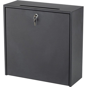 Safco Wall-mounted Inter-department Locking Mailbox - Internal Dimensions: 12" Height - External Dimensions: 18" Width x 7.3" Depth x 18" Height - Hinged Closure - Steel - Black Product Image 