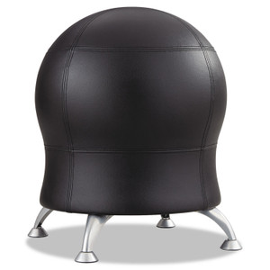 Safco Zenergy Ball Chair, Backless, Supports Up to 250 lb, Black Vinyl Seat, Silver Base (SAF4751BV) View Product Image