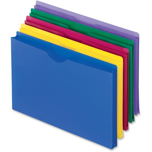 Pendaflex Legal File Jacket - 8 1/2" x 14" - 1" Expansion - Poly - Blue, Magenta, Yellow, Green, Purple - Durable, Tear Resistant, Water Resistant, Translucent Product Image 
