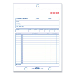 Rediform Sales Book, 15 Lines, Two-Part Carbonless, 5.5 x 7.88, 50 Forms Total (RED5L320) View Product Image