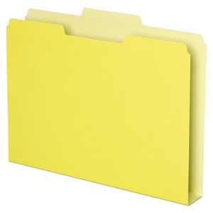 Pendaflex Double Stuff File Folders, 1/3-Cut Tabs: Assorted, Letter Size, 1.5" Expansion, Yellow, 50/Pack View Product Image
