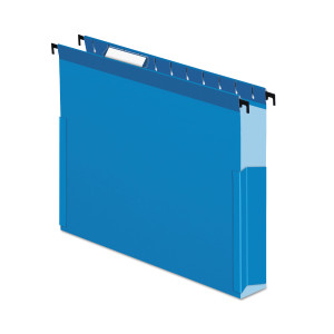 Pendaflex SureHook Reinforced Extra-Capacity Hanging Box File, 1 Section, 3" Capacity, Letter Size, 1/5-Cut Tabs, Blue, 25/Box View Product Image