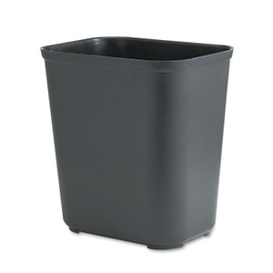 Rubbermaid Commercial Fiberglass Wastebasket, 7 gal, Fiberglass, Black (RCP254300BK) View Product Image