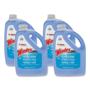 Windex Glass Cleaner with Ammonia-D, 1 gal Bottle, 4/Carton (SJN696503) View Product Image