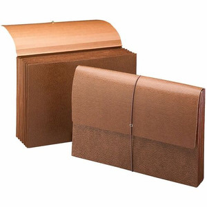 Smead Legal Recycled File Wallet - 8 1/2" x 14" - 5 1/4" Expansion - 6 Pocket(s) - Redrope - Flap, Reinforced, Elastic Closure Product Image 