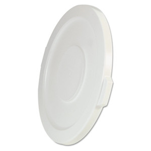 Rubbermaid Commercial BRUTE Self-Draining Flat Top Lids for 32 gal Round BRUTE Containers, 22.25" Diameter, White View Product Image
