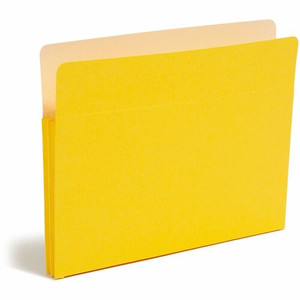 Smead Straight Tab Cut Letter Recycled File Pocket - 8 1/2" x 11" - 1 3/4" Expansion - Top Tab Location - 9 pt. - Yellow Product Image 