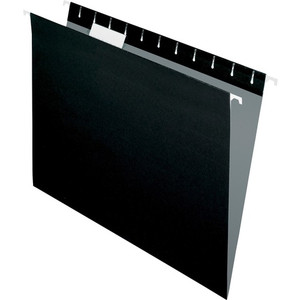 Pendaflex Essentials 1/5 Tab Cut Letter Recycled Hanging Folder - 8 1/2" x 11" - Black - 100% Recycled Product Image 