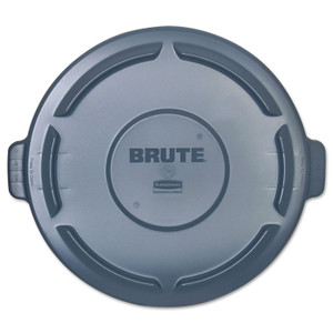 Rubbermaid Commercial BRUTE Self-Draining Flat Top Lids, 24.5" Diameter x 1.5h, Gray View Product Image