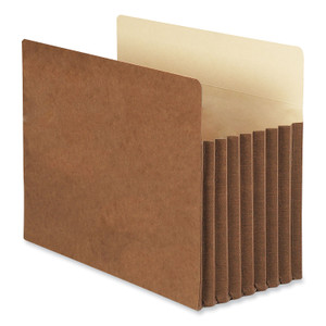 Smead Redrope TUFF Pocket Drop-Front File Pockets with Fully Lined Gussets, 7" Expansion, Letter Size, Redrope, 5/Box View Product Image