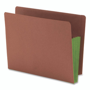 Smead Redrope Drop-Front End Tab File Pockets, Fully Lined 6.5" High Gussets, 3.5" Expansion, Letter Size, Redrope/Green, 10/Box View Product Image