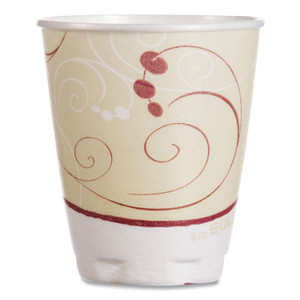 Dart Trophy Plus Dual Temperature Insulated Cups in Symphony Design, 8 oz, Foam, Beige, 100/Pack View Product Image
