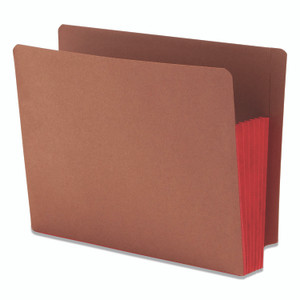 Smead Redrope Drop-Front End Tab File Pockets, Fully Lined 6.5" High Gussets, 5.25" Expansion, Letter Size, Redrope/Red, 10/Box View Product Image