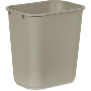 Rubbermaid Commercial 28 QT Medium Deskside Wastebasket - 7 gal Capacity - Rectangular - Durable, Dent Resistant, Rust Resistant, Easy to Clean - 15" Height x 10.5" Width x 14.5" Depth - Plastic - (RCP295600BG) Product Image 