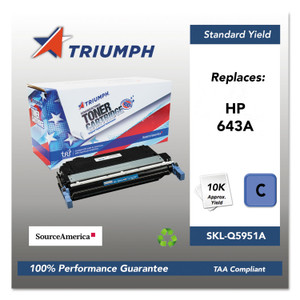 Triumph 751000NSH0284 Remanufactured Q5951A (643A) Toner, 10,000 Page-Yield, Cyan View Product Image