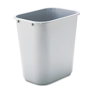 Rubbermaid Commercial Deskside Plastic Wastebasket, 7 gal, Plastic, Gray (RCP295600GY) View Product Image