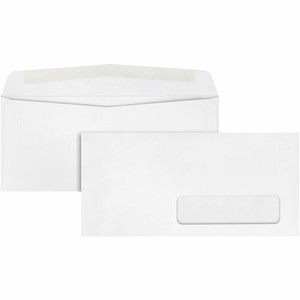 Quality Park No. 10 Single Right Window Envelopes - Single Window - #10 - 4 1/8" Width x 9 1/2" Length - 24 lb - Adhesive Product Image 
