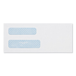 Quality Park Double Window Security-Tinted Check Envelope, #8 5/8, Commercial Flap, Gummed Closure, 3.63 x 8.63, White, 500/Box (QUA24532) View Product Image