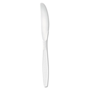 SOLO Guildware Extra Heavyweight Plastic Cutlery, Knives, White, Bulk, 1,000/Carton (SCCGD6KW) View Product Image