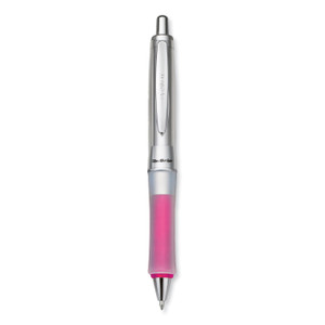 Pilot Dr. Grip Center of Gravity Ballpoint Pen, Retractable, Medium 1 mm, Black Ink, Silver/Pink Barrel View Product Image