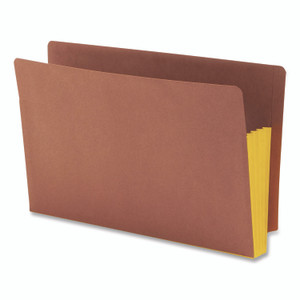 Smead Redrope Drop-Front End Tab File Pockets, Fully Lined 6.5" High Gussets, 3.5" Expansion, Legal Size, Redrope/Yellow, 10/Box View Product Image
