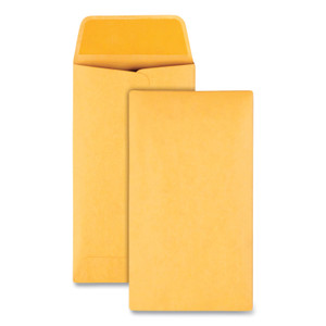 Quality Park Kraft Coin and Small Parts Envelope, #6, Square Flap, Gummed Closure, 3.38 x 6, Brown Kraft, 500/Box View Product Image