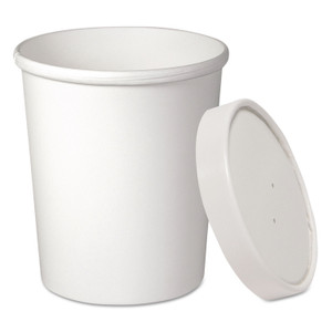 SOLO Flexstyle Double Poly Food Combo Packs, 32 oz, White, Paper, 25 Cups and 25 Lids/Pack, 10 Packs/Carton (SCCKHB32A) View Product Image