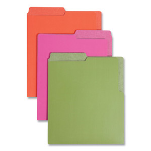 Smead Organized Up Heavyweight Vertical File Folders, 1/2-Cut Tabs, Letter Size, Assorted: Fuchsia/Orange/Peridot Green, 6/Pack View Product Image